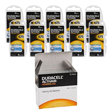 Duracell Activair 675 Kulaklık Pili 6lı Blister - 10lu Paket