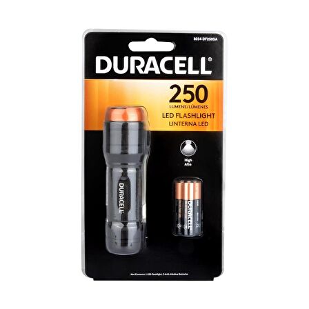 Duracell 250 Lümen Ledli Alüminyum El Feneri + 3 AAA Piller Dahil (8234-DF250SA)