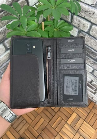 Guard Chelsea Kahverengi Telefon Bölmeli Deri El Portföy