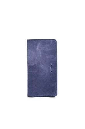 Guard Telefon Girişli Deri Erkek/Kadın Portföy Cüzdan - Antik Lacivert