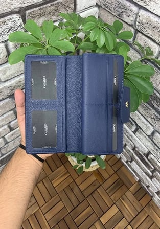 Guard Mat Lacivert Fermuarlı ve Deri Patlı El Portföyü