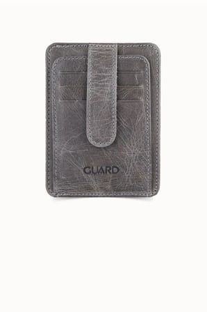 Guard Dikey Crazy Gri Deri Kartlık