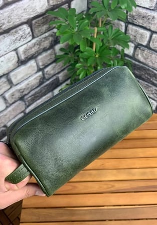Guard Antik Yeşil  Unisex Deri El Çantası