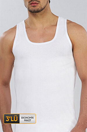 Erkek Süprem Beyaz Atlet 0770 3'lü Ekonomik Paket