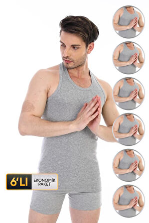 Erkek Ribana Spor Gri Atlet 915 6'lı Ekonomik Paket