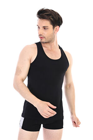 Erkek Elastanlı Siyah Atlet 917