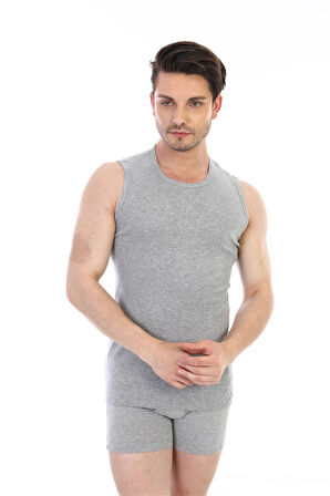 Erkek Ribana Kolsuz Spor Gri Atlet 920