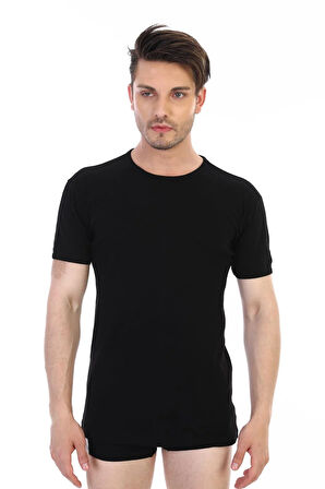 Erkek Ribana Bisiklet Yaka Siyah Fanila 841