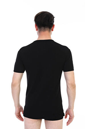 Erkek Ribana Bisiklet Yaka Siyah Fanila 841