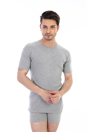 Erkek Ribana Bisiklet Yaka Gri Fanila 841