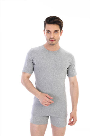 Erkek Ribana Bisiklet Yaka Gri Fanila 841