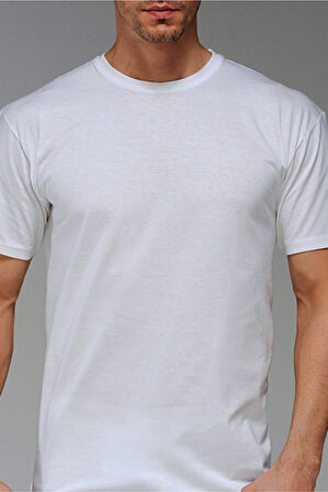 Erkek Süprem Bisiklet Yaka Beyaz T-shirt 947