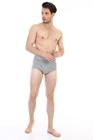 Erkek Ribana Klasik Gri Melanj Slip 860