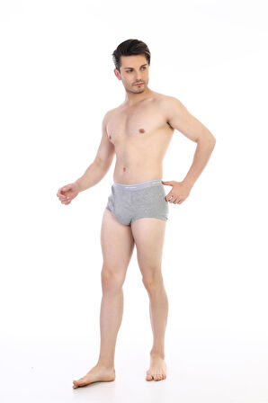 Erkek Ribana Klasik Gri Melanj Slip 860