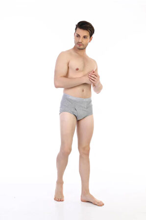 Erkek Ribana Klasik Gri Melanj Slip 860