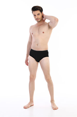 Erkek Elastanlı Siyah Slip 887
