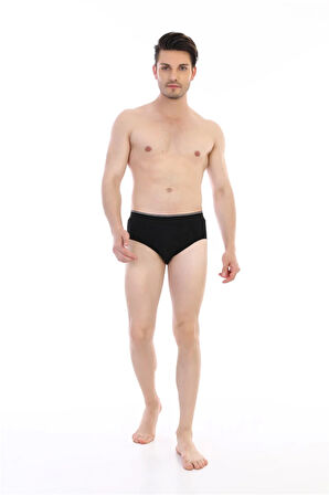 Erkek Elastanlı Siyah Slip 887