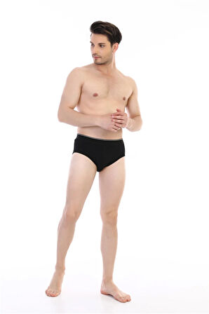 Erkek Elastanlı Siyah Slip 887