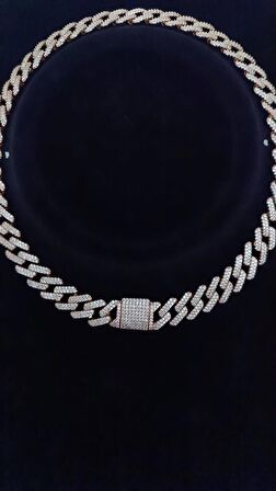 Gold Monaco Chain Zirkon Taşlı Lux Kolye