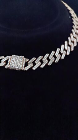 Gold Monaco Chain Zirkon Taşlı Lux Kolye