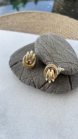Vıp Gold İç İçe Geçmeli Marka Küpe (30mm)