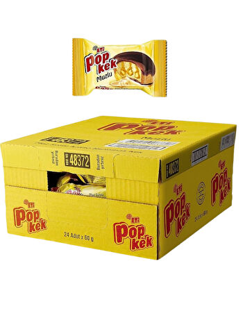 Eti Popkek Muz Soslu Kakao Kaplamalı Kek 60 GR * 24 Adet
