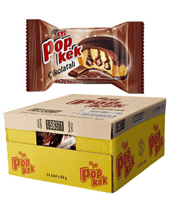 Eti Popkek Çikolata Soslu Kakao Kaplamalı Kek 60 GR * 24 Adet