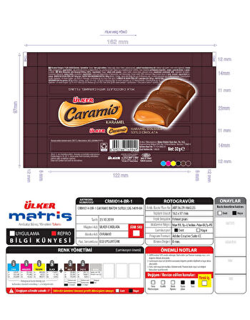 Ülker Caramio Karamel Dolgulu Sütlü Çikolata 32 GR * 24 Adet