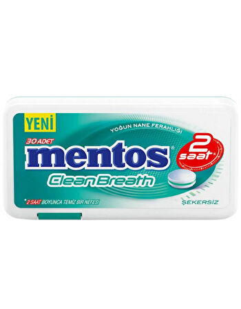 Mentos Clean Breath Yoğun Nane Aromalı Tatlandırıcılı Tablet Şekerleme 21 GR * 12 Adet