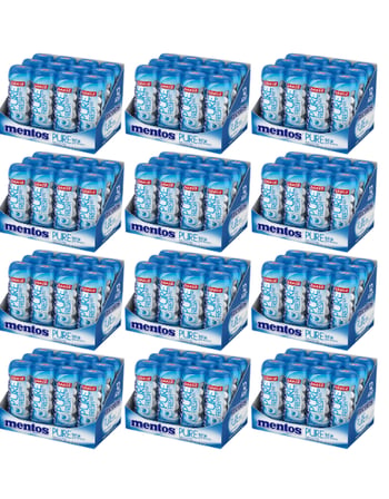 Mentos Pure Fresh Nane Aromalı Şekersiz Tatlandırıcılı Draje Sakız 30 GR X 12 Adet X 12 Adet