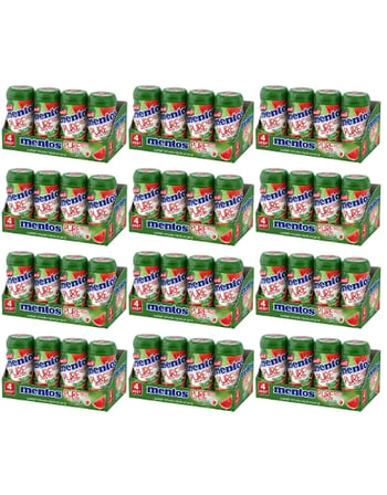 Mentos Pure Fresh Karpuz Aromalı Şekersiz Tatlandırıcılı Draje Sakız 60 GR X 4 Adet X 12 Adet