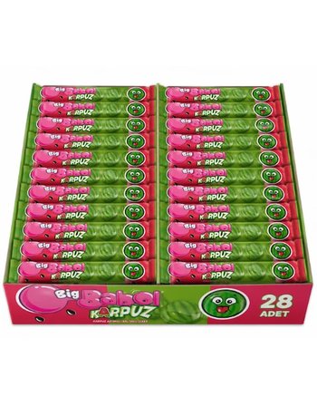 Big Babol Karpuz Aromalı Toz Dolgulu Balonlu Sakız 20 GR X 28 Adet