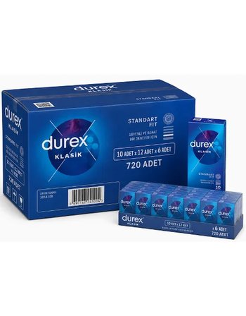Durex Klasik Standart Fit 10 Adet X 12 Adet X 6 Adet