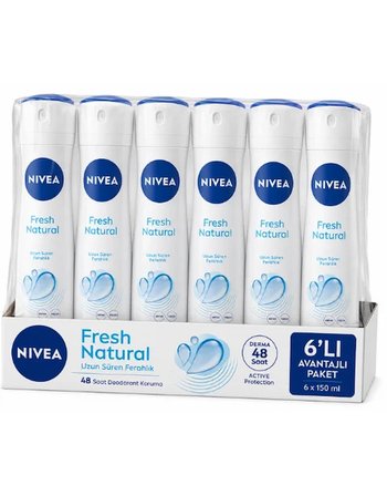 Nivea Women Fresh Natural 48 Saat Deodorant Koruma 150 ML X 6 Adet