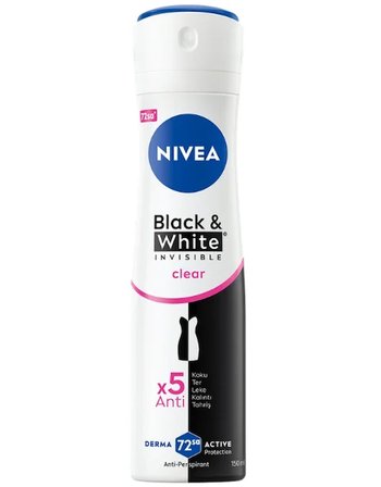 Nivea Women Black & White Clear 72 Saat Deodorant 150 ML 