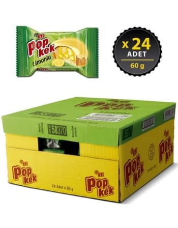 Eti Popkek Limon Soslu Kaplamalı Kek 60 GR x 24 Adet