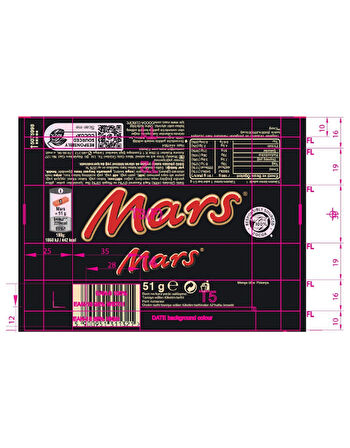Mars Karamelli Çikolata 51 Gr * 24 Adet