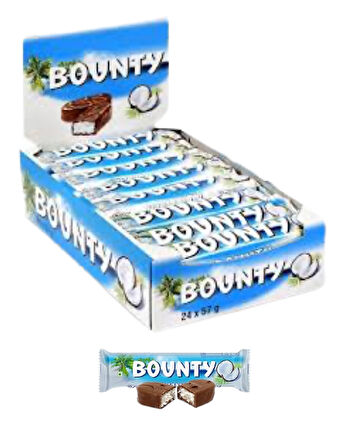 Bounty Hindistan Cevizli Çikolata 57 G * 24 Adet