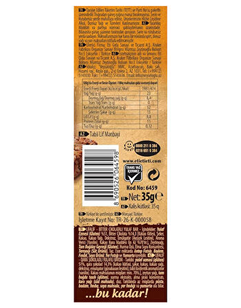 Eti Lifalif Bitter Çikolatalı Yulaf Bar 35 GR * 16 Adet