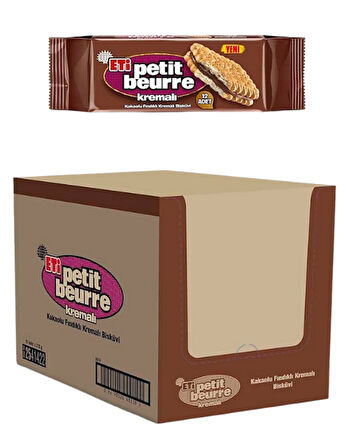 Eti Petit Beurre Kakaolu Fındık Kremalı Bisküvi 270 GR * 15 Adet