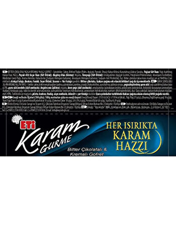 Eti Karam Bitter Çikolatalı Kremalı Gofret 50 GR * 24 Adet