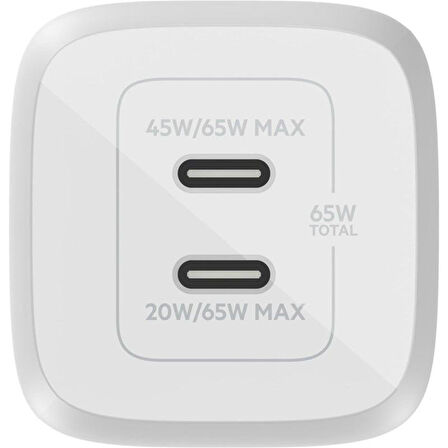 Belkin Çift Usb-C Power Delivery Gan Duvar Şarj Cihazı 68W WCH013VFWH