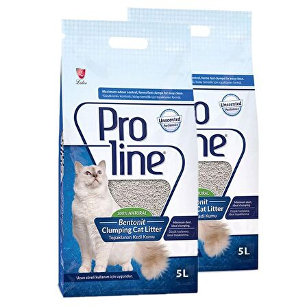 Pro Line Kokusuz Bentonit 2x5Lt Kedi Kumu