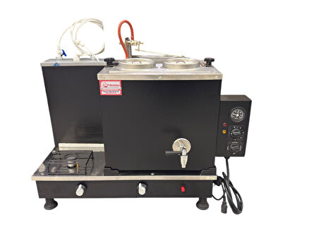Demsu Plus 2 Demlikli Siyah Elektrik + Gazlı Full Otomatik Çay Kazanı
