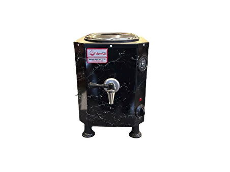 Demsu 1 Demlikli Süpermini Elektrikli Siyah Mermer Desenli Çay Kazanı 10 Litre