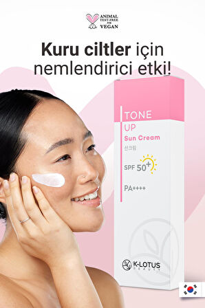 K-Lotus Beauty Tone Up Ton Dengeleyici ve Aydınlatıcı Güneş Kremi Yüz ve Vücut SPF 50+  PA++++ 50ml