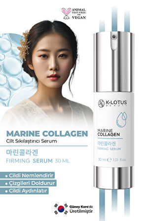 Marine Collagen Cilt Sıkılaştırıcı Aydınlatıcı ve Çizgileri Dolduran Kolajen Cilt Serumu 30 ML