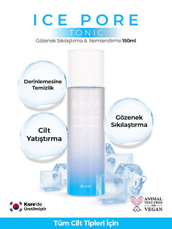 Gözenek Sıkılaştırıcı, Canlandırıcı ve Nemlendirici Ice Pore Tonik 150ml