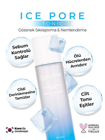 Gözenek Sıkılaştırıcı, Canlandırıcı ve Nemlendirici Ice Pore Tonik 150ml