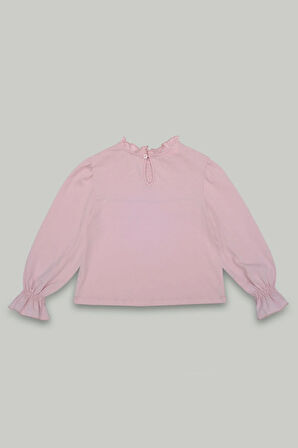 Gipeli Uzun Kollu Pembe Kız Çocuk Tshirt